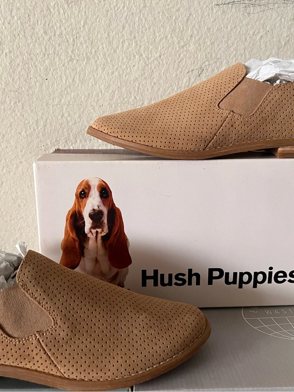 Hush Puppies Men's Perforated Tan Slip-On Loafers